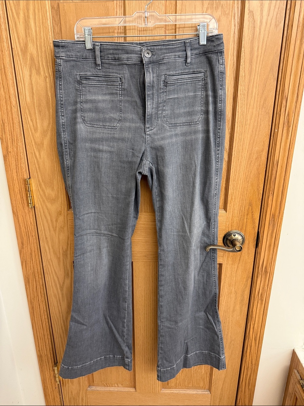 J. Jill High Rise Flare Jeans in grey